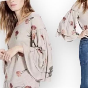 LUCKY BRAND Duquet Wide Bell Sleeve Floral Shirt